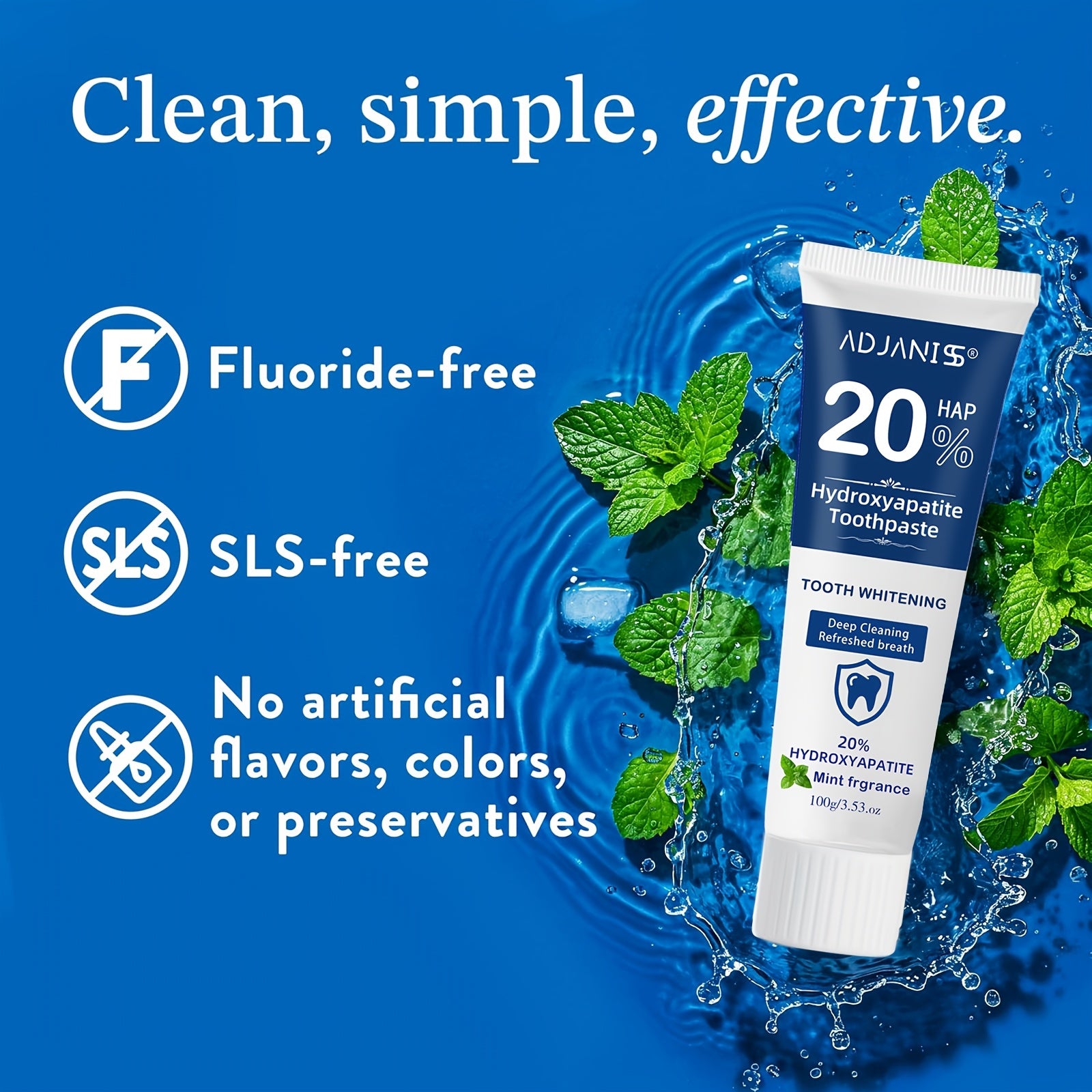 20 hydroxyapatite toothpaste fluoride free