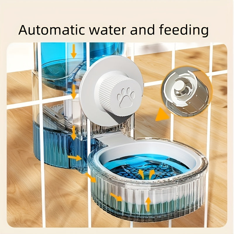2pcs hanging pet feeder waterer set cage mounted automatic