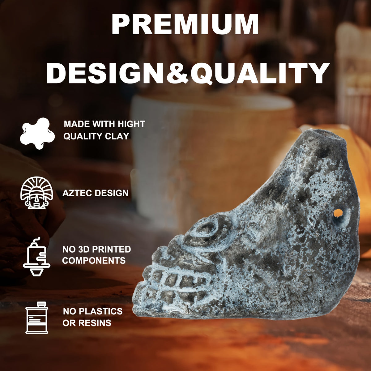 aztec death whistle handmade ceramic boot whistle