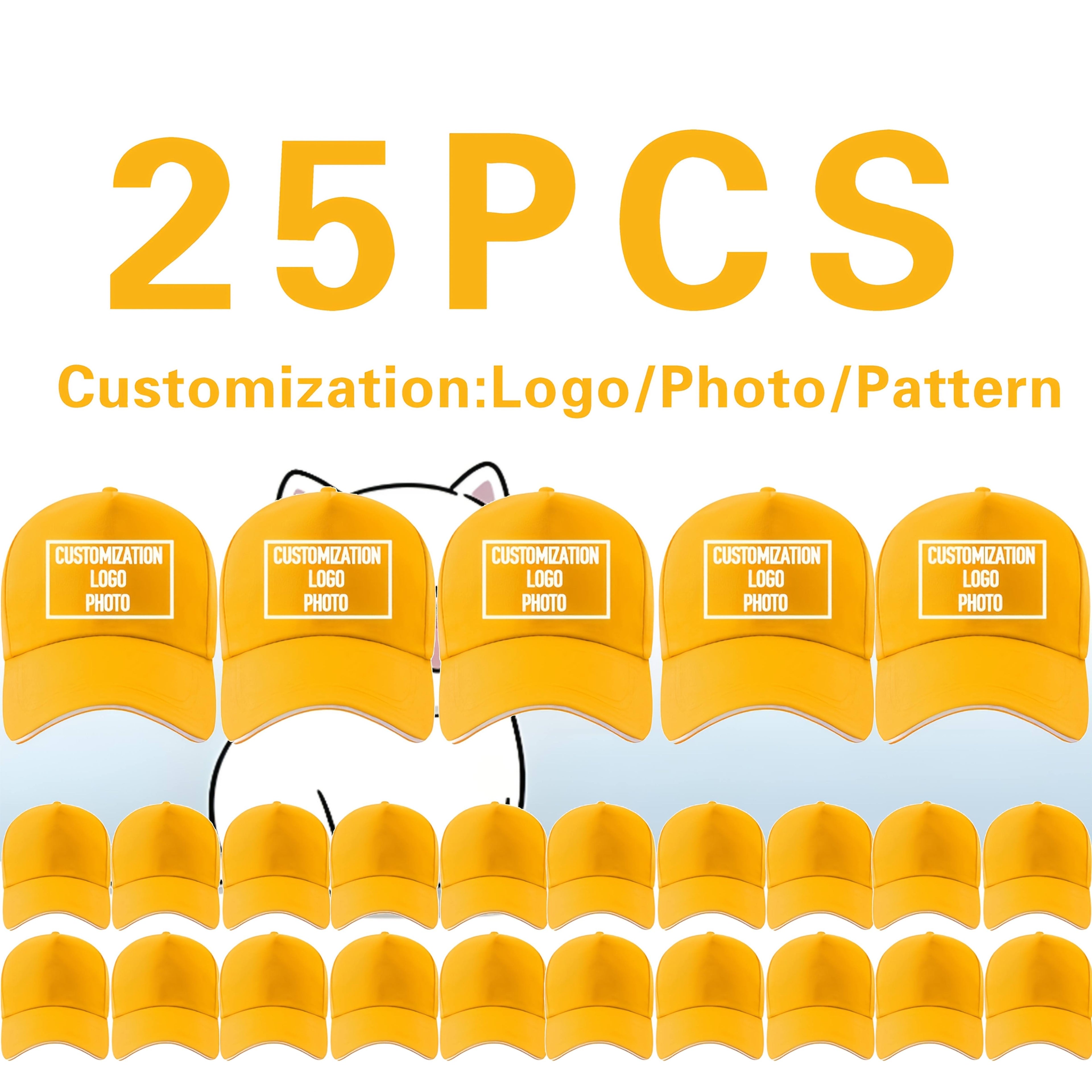 25pcs customizable     baseball caps adjustable