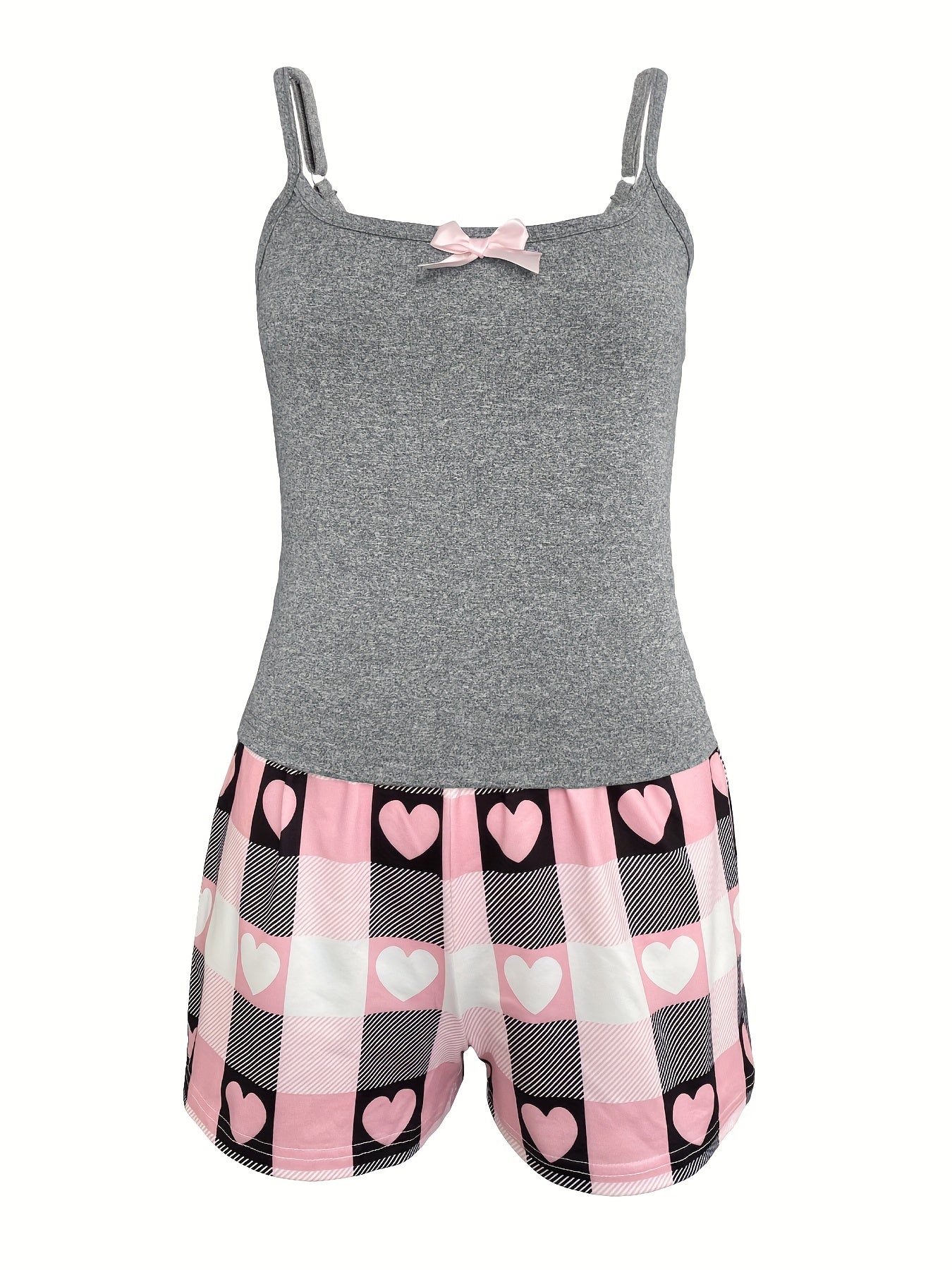 womens casual two piece set strapless top bow detail print