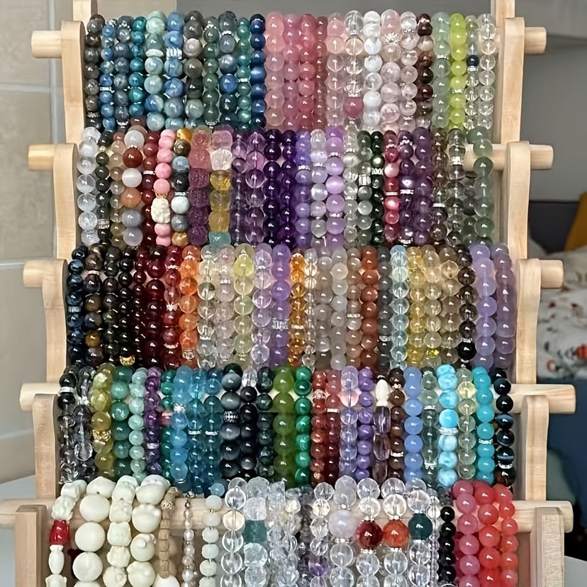 150pcs color random glass beaded bracelet unisex elastic