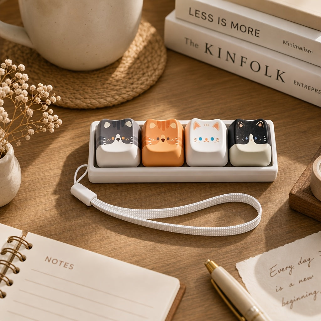 rectangular 4 style cute cat stress relief