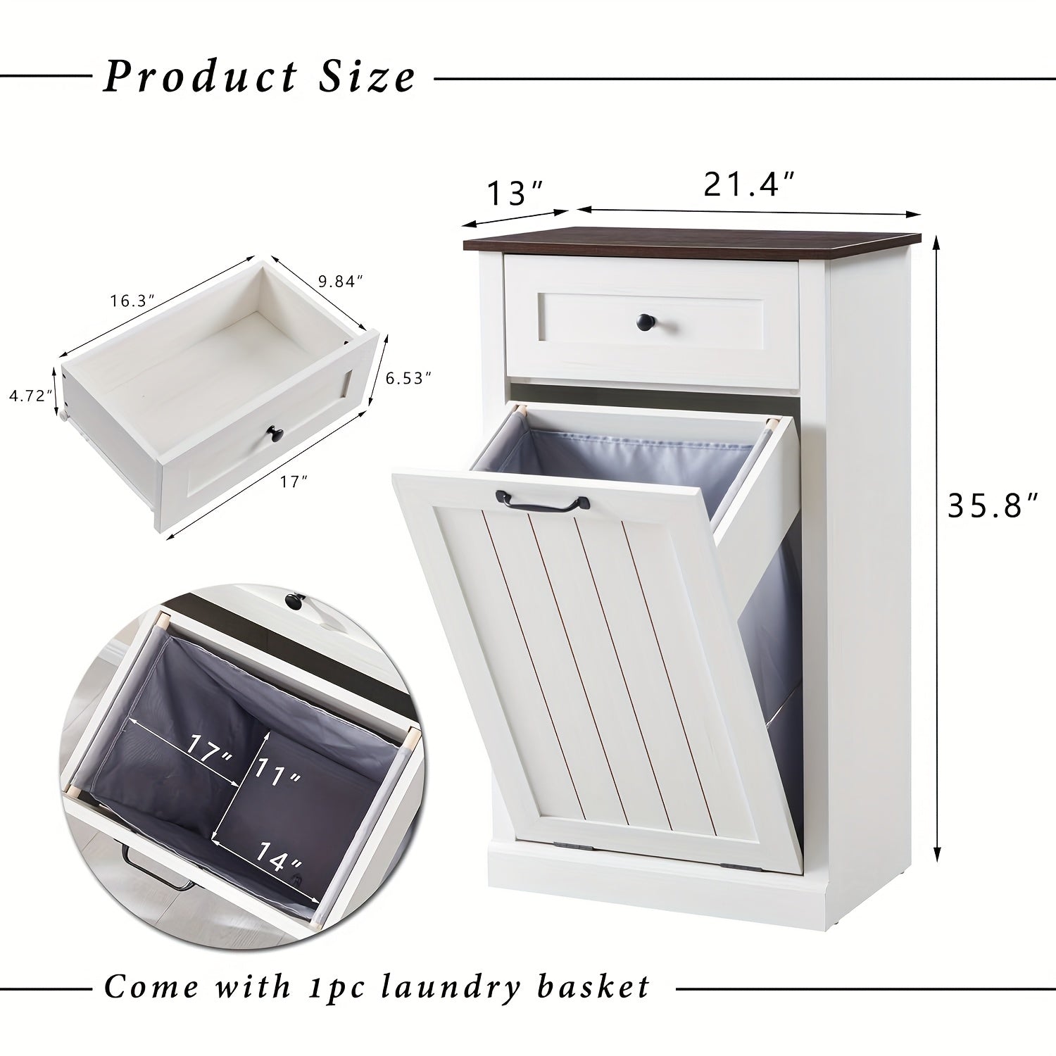 single double tilt trash cabinet drawer hidden wooden