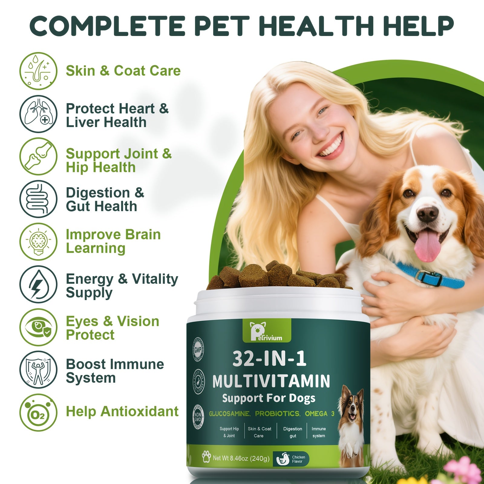 dog multivitamin chewable   msm   3 6