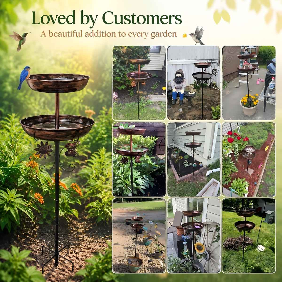 42 inch heavy duty metal double layer bird bath tub 7 9 feet