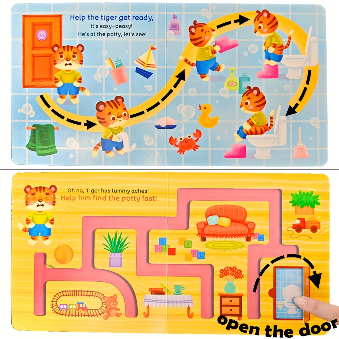 tigers potty adventure push pull books busy book preschool