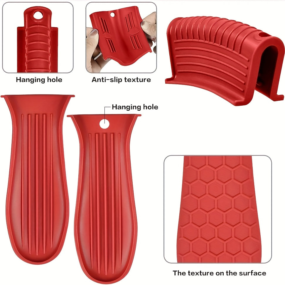 set 4 silicone heat resistant handle covers   handle