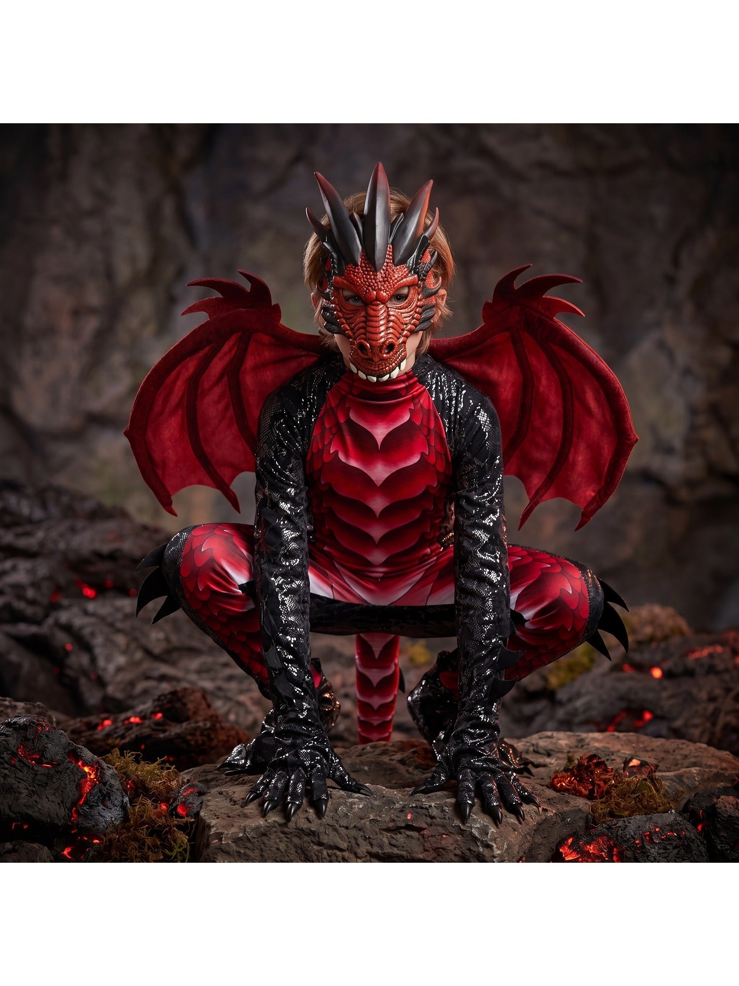 halloween kid dragon costume boys dragon wings tail