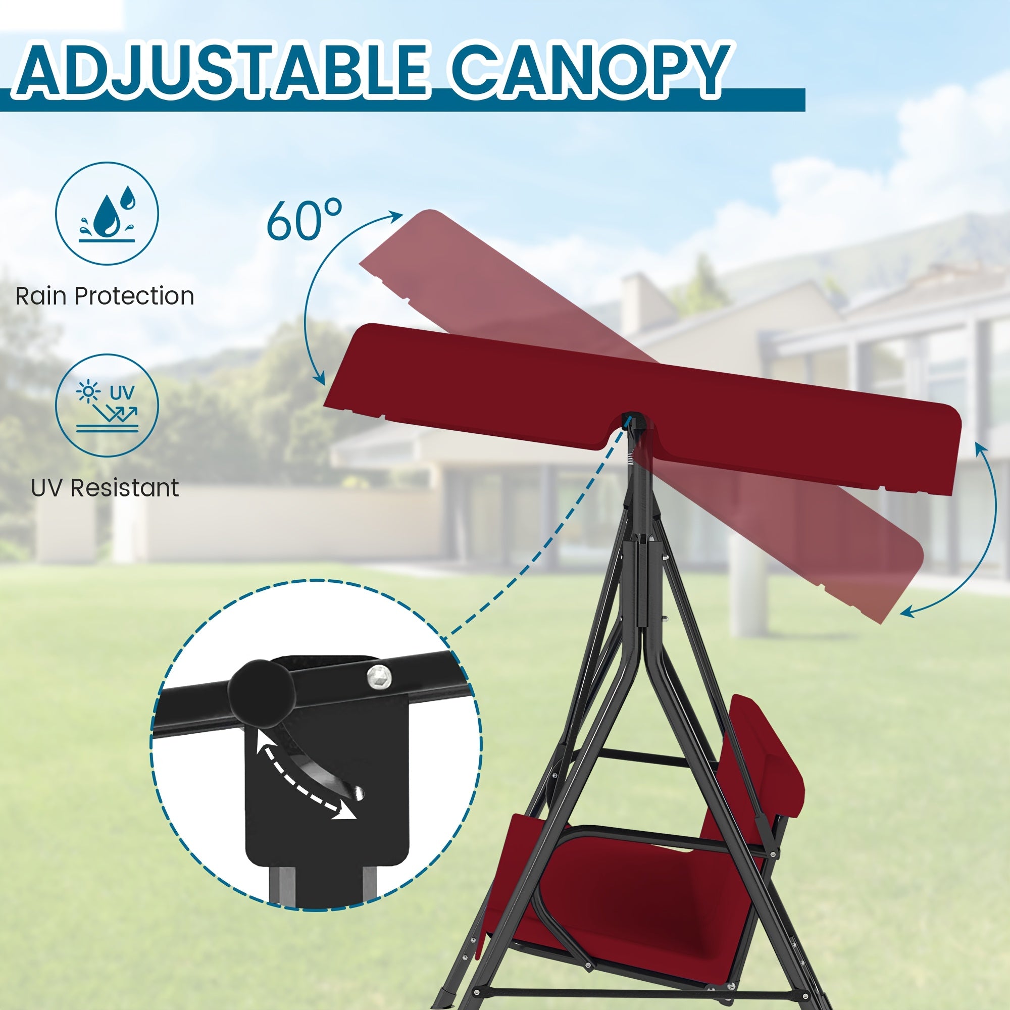 patio swing glider canopy heavy duty stand