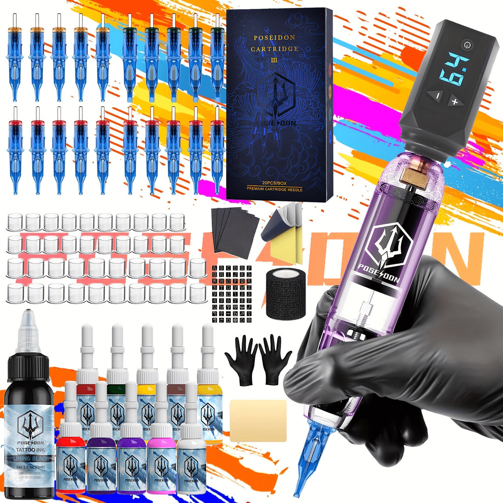 poseidon tattoo machine kit tattoo gun kit complete set 20