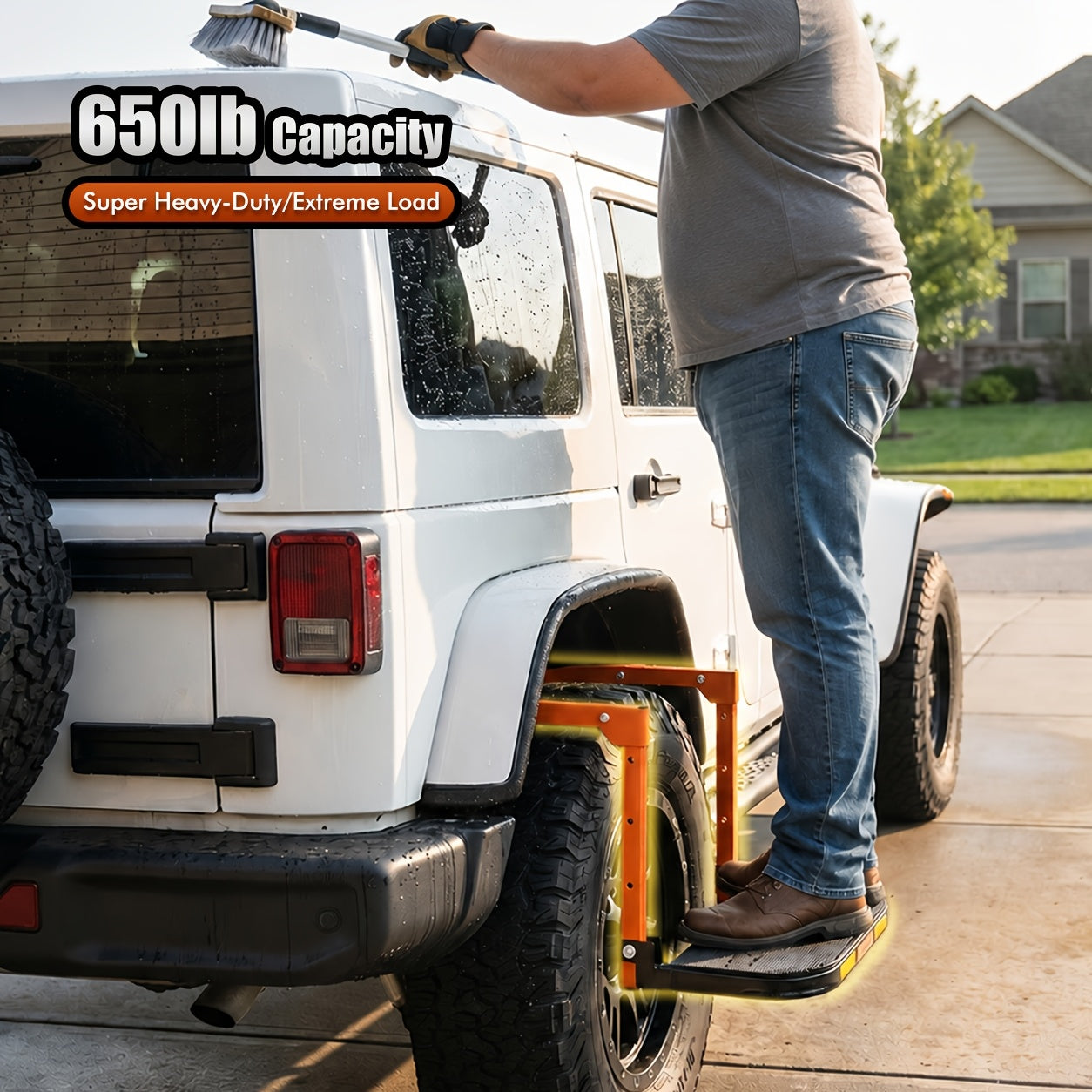 heavy duty foldable tire step anti slip texture adjustable