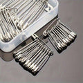 a pack 50 assorted sizes safety pins galvanized metal