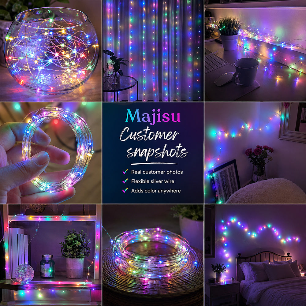 1pc   indoor holiday fairy string lights multicolor usb