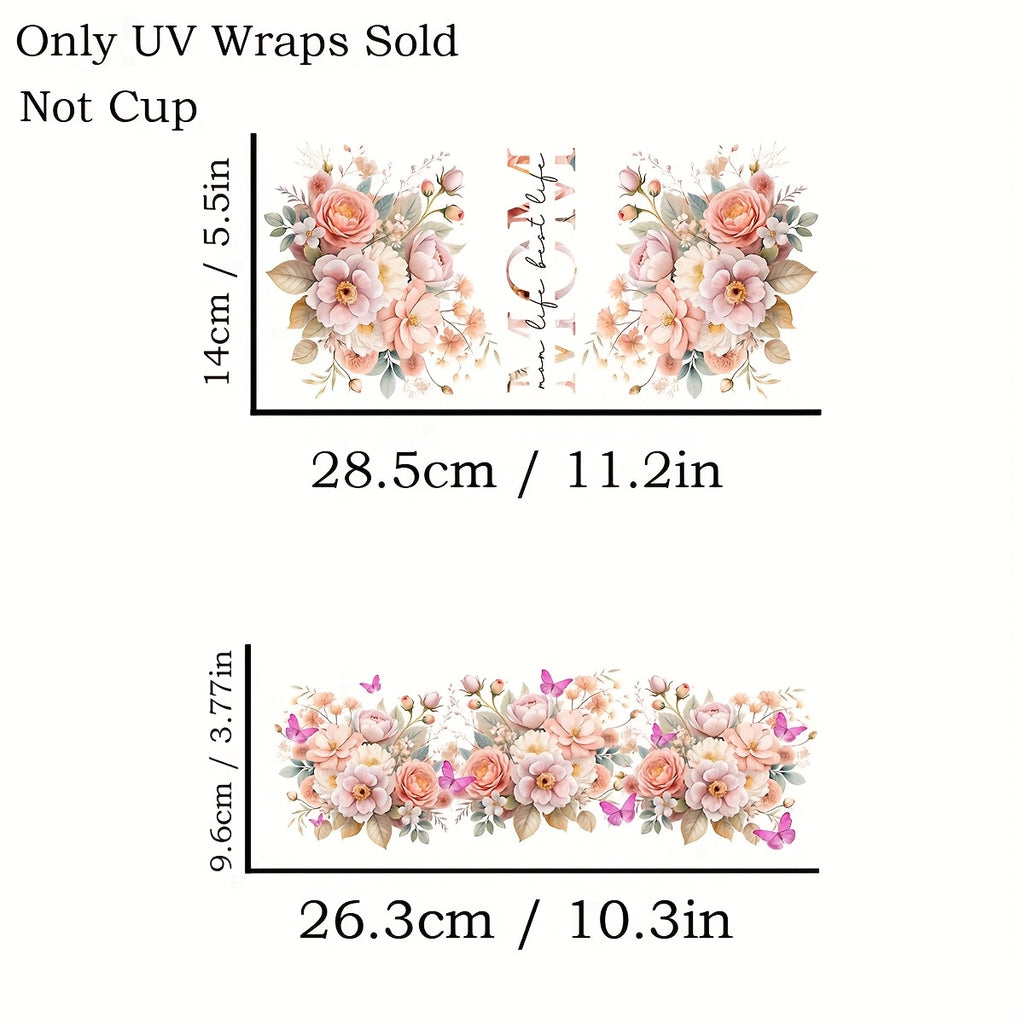 2pcs floral themed mom life transfer 40oz   glasses