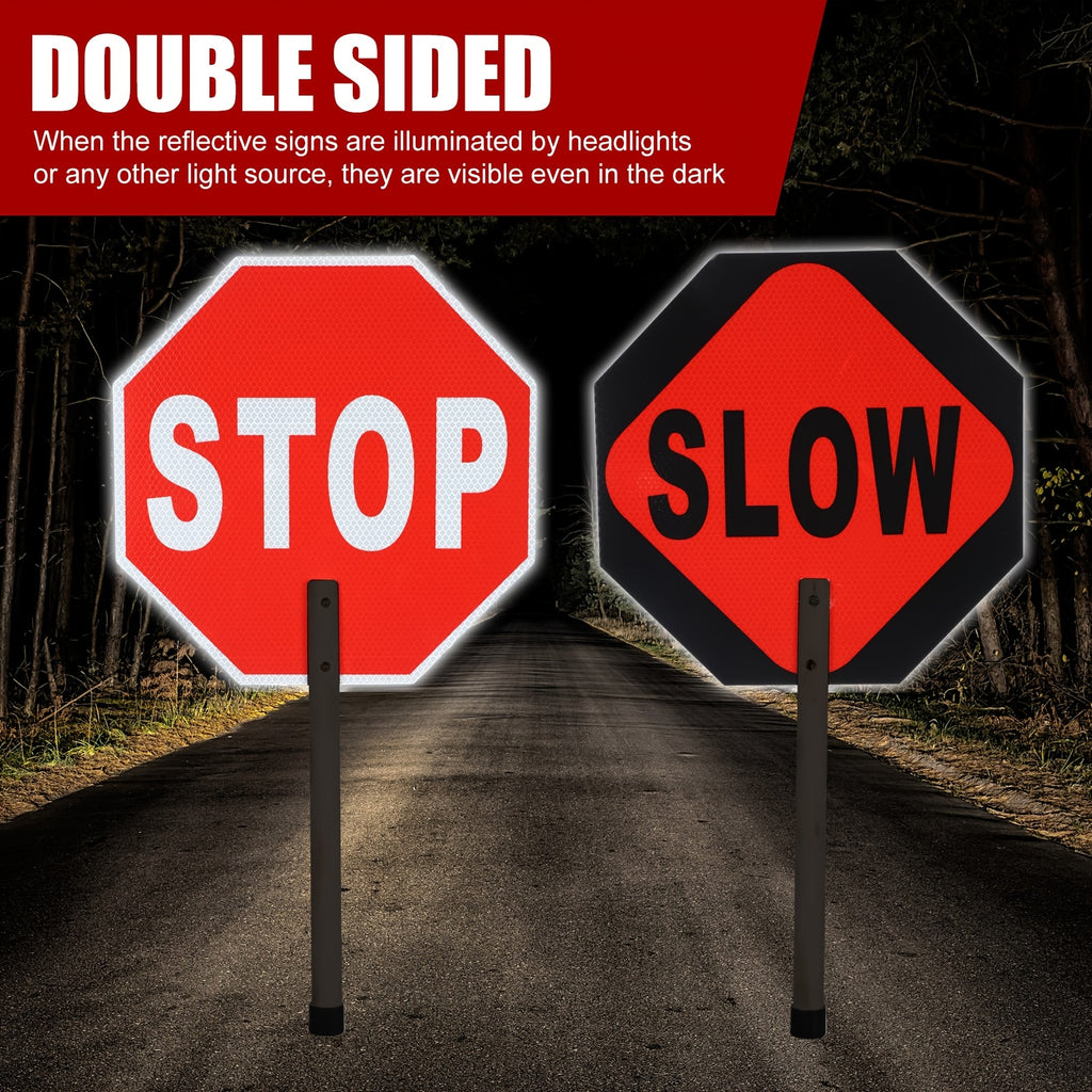 stop slow sign   vest set 13 x 13 crossing