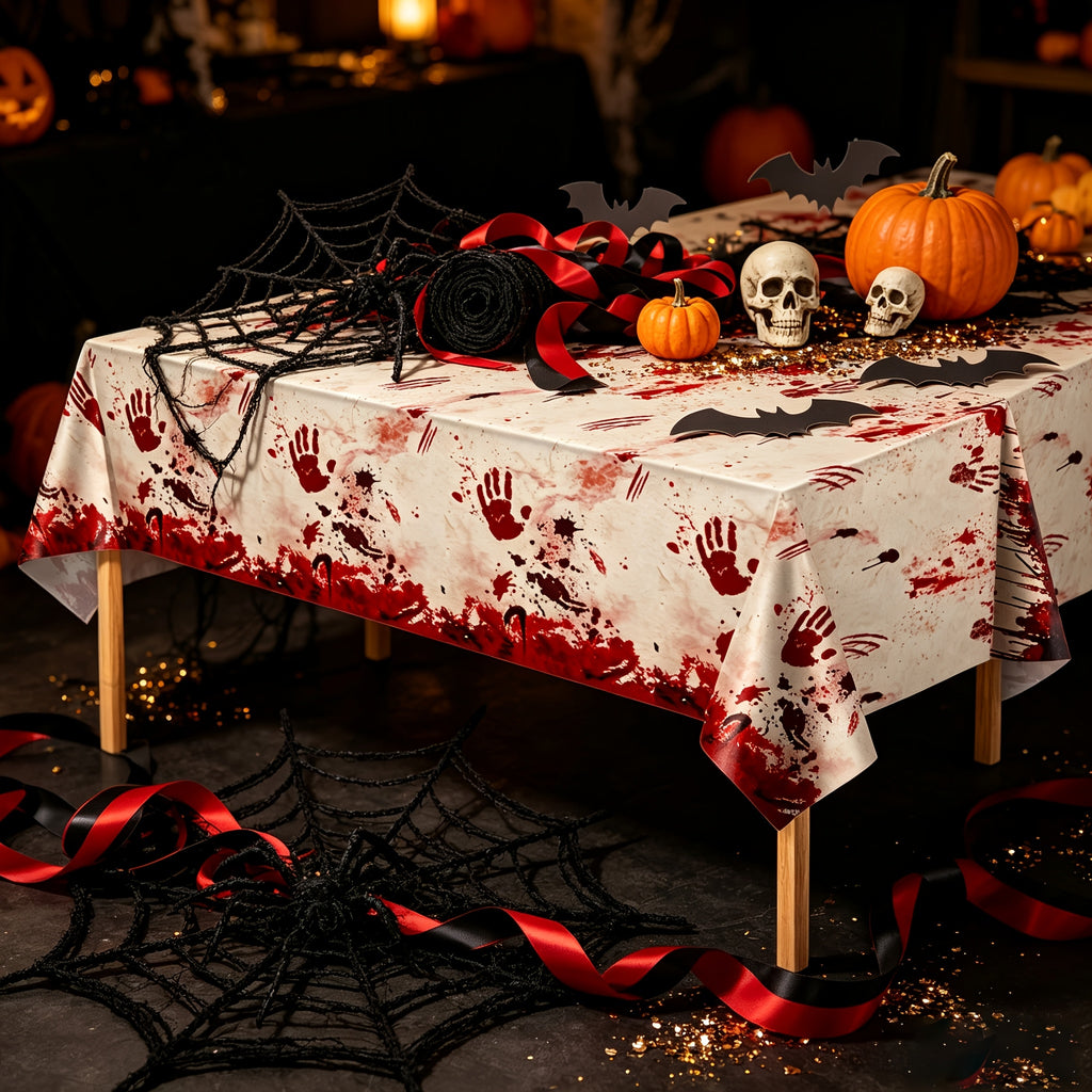 1pc horror blood handprint splatter tablecloth perfect