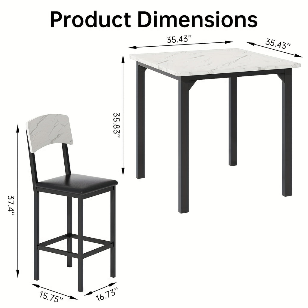 5pcs dining table chair set 1 counter height table 4