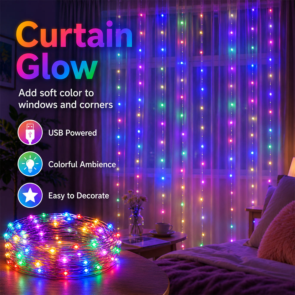1pc   indoor holiday fairy string lights multicolor usb