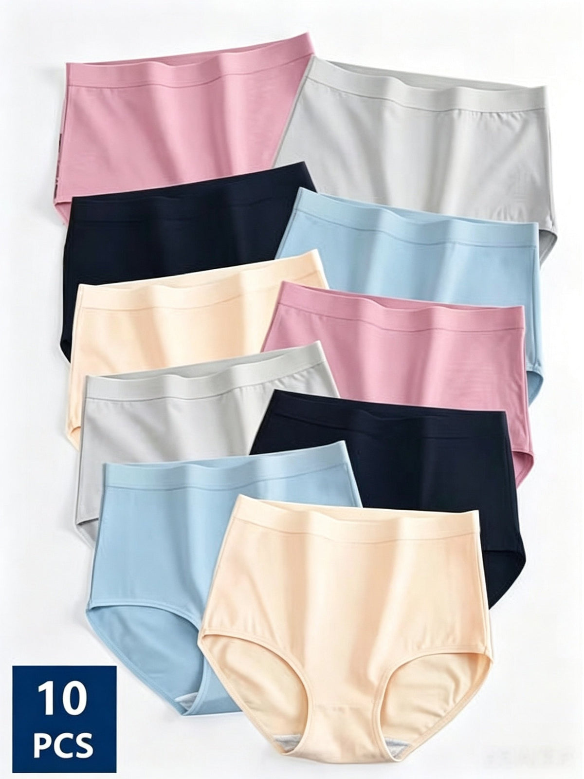 10 pack comfortable womens high waist underwear seamless
