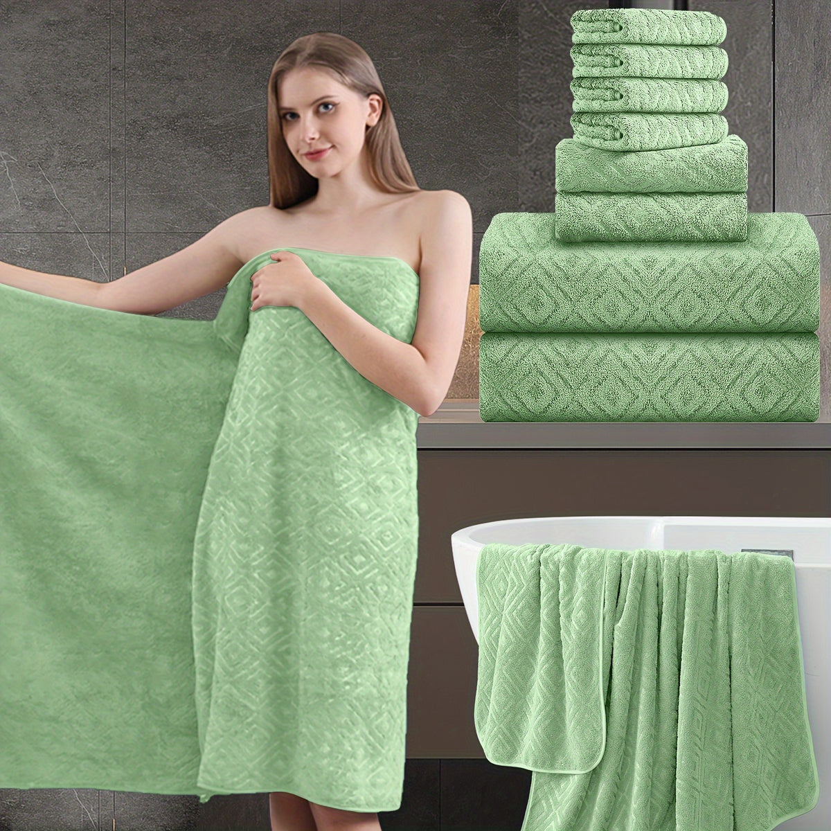 8pcs extra large bath towel ultra soft thick bath towel