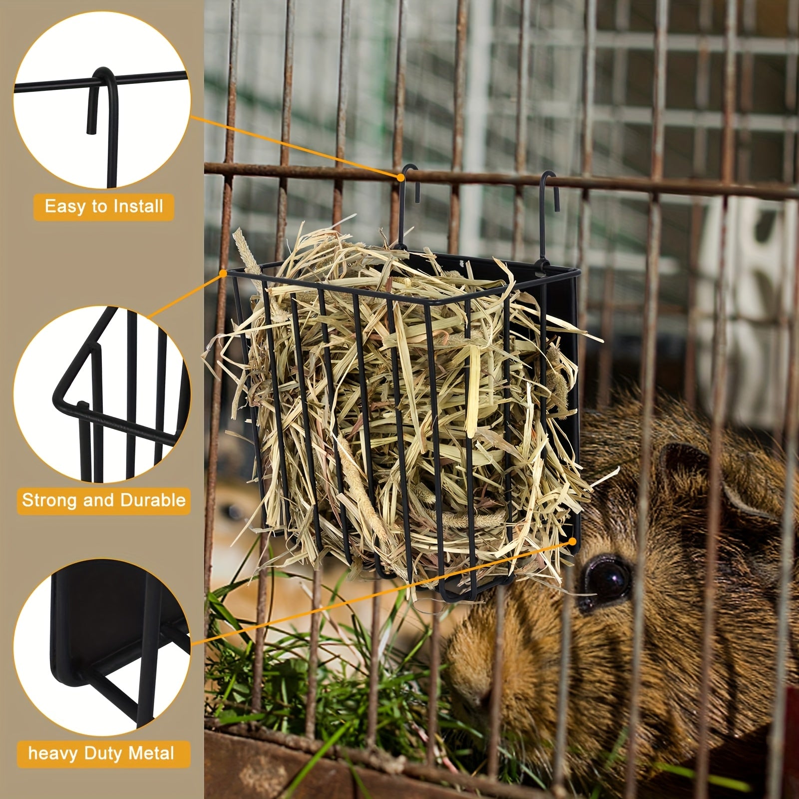 1pc rabbit hay feeder rabbit supplies accessories metal