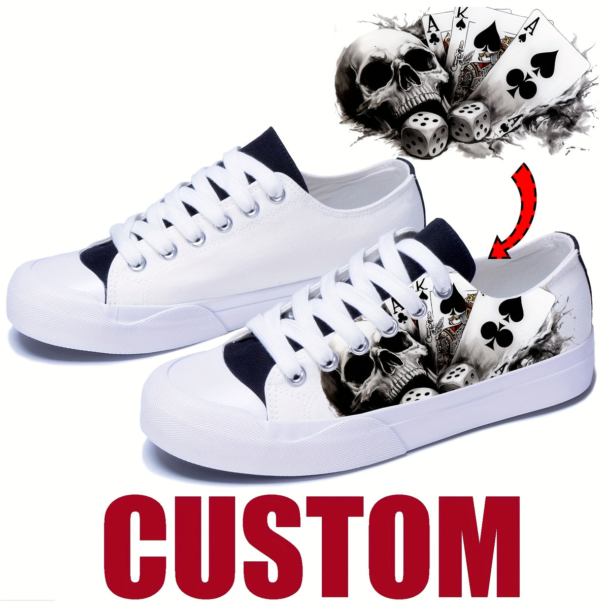 custom photo image text name white low top white high top