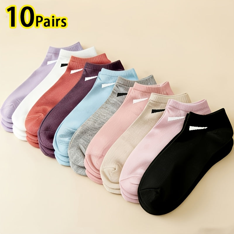 20pcs 10 pairs womens elegant short socks breathable