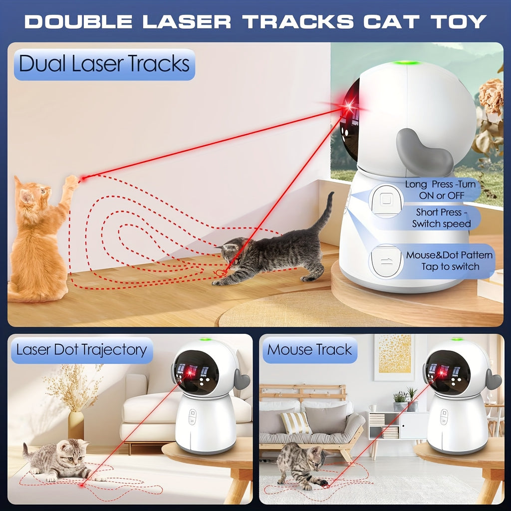 indoor cat laser toy rechargeable interactive cat toy dual