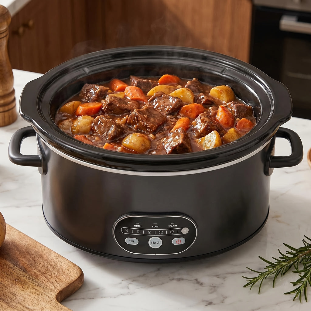 6 8 qt large electric slow cooker 3 heating settings