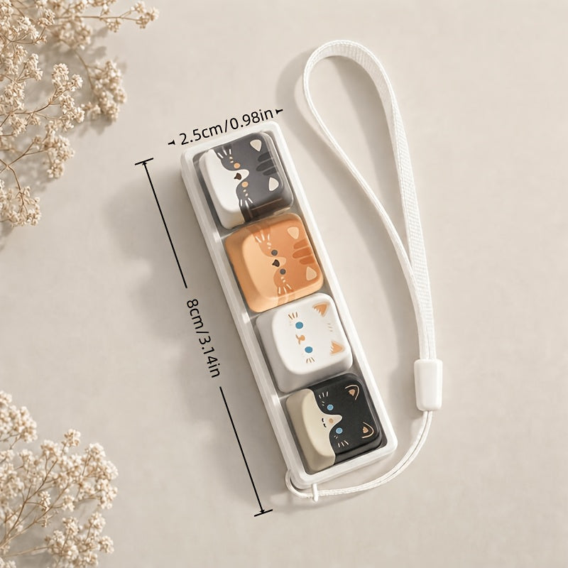 rectangular 4 style cute cat stress relief