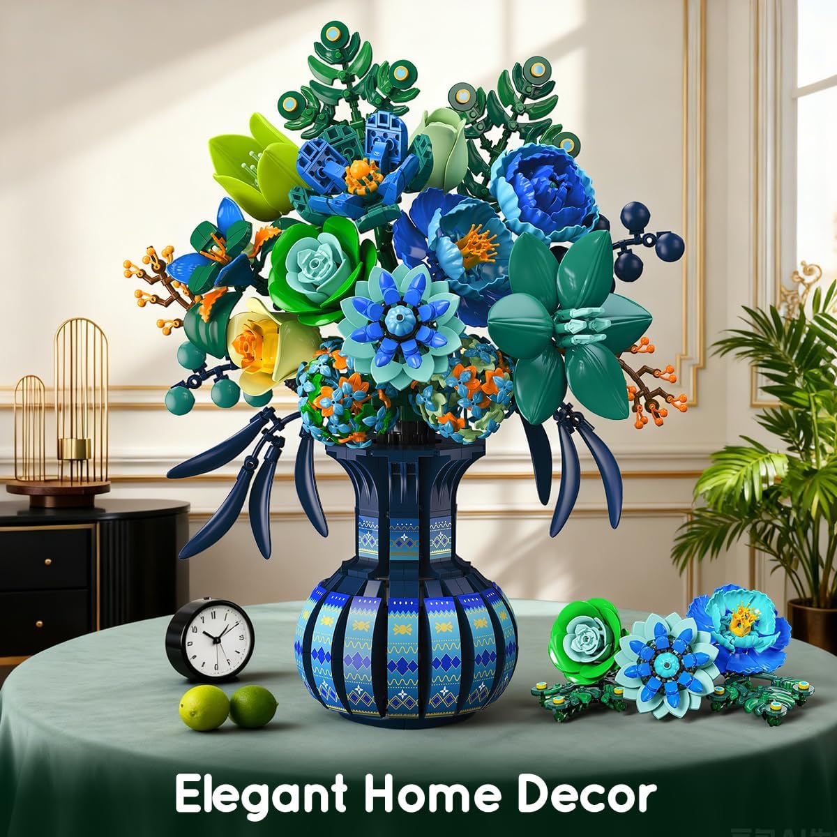 1309pcs scale artificial flower building vase peacock plant