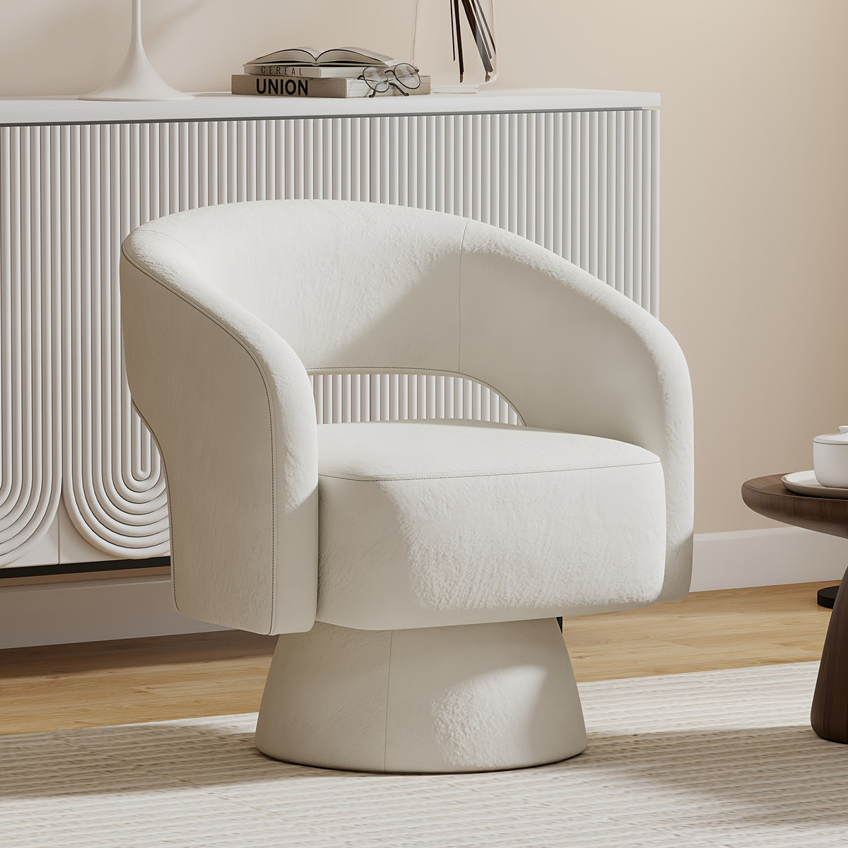 360 degree swivel   chair modern velvet accent chair