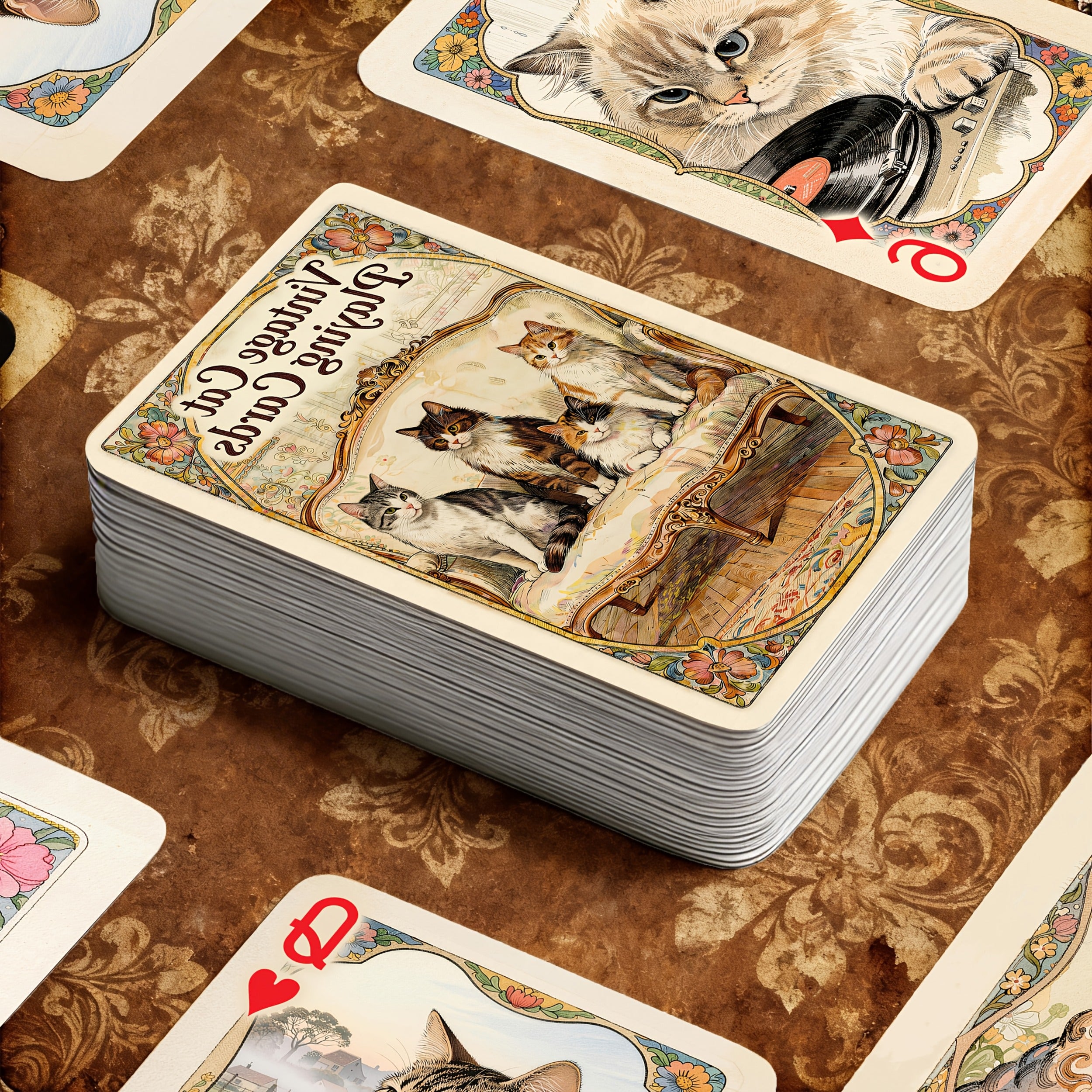 vintage cat themed playing cards 54 unique victorian