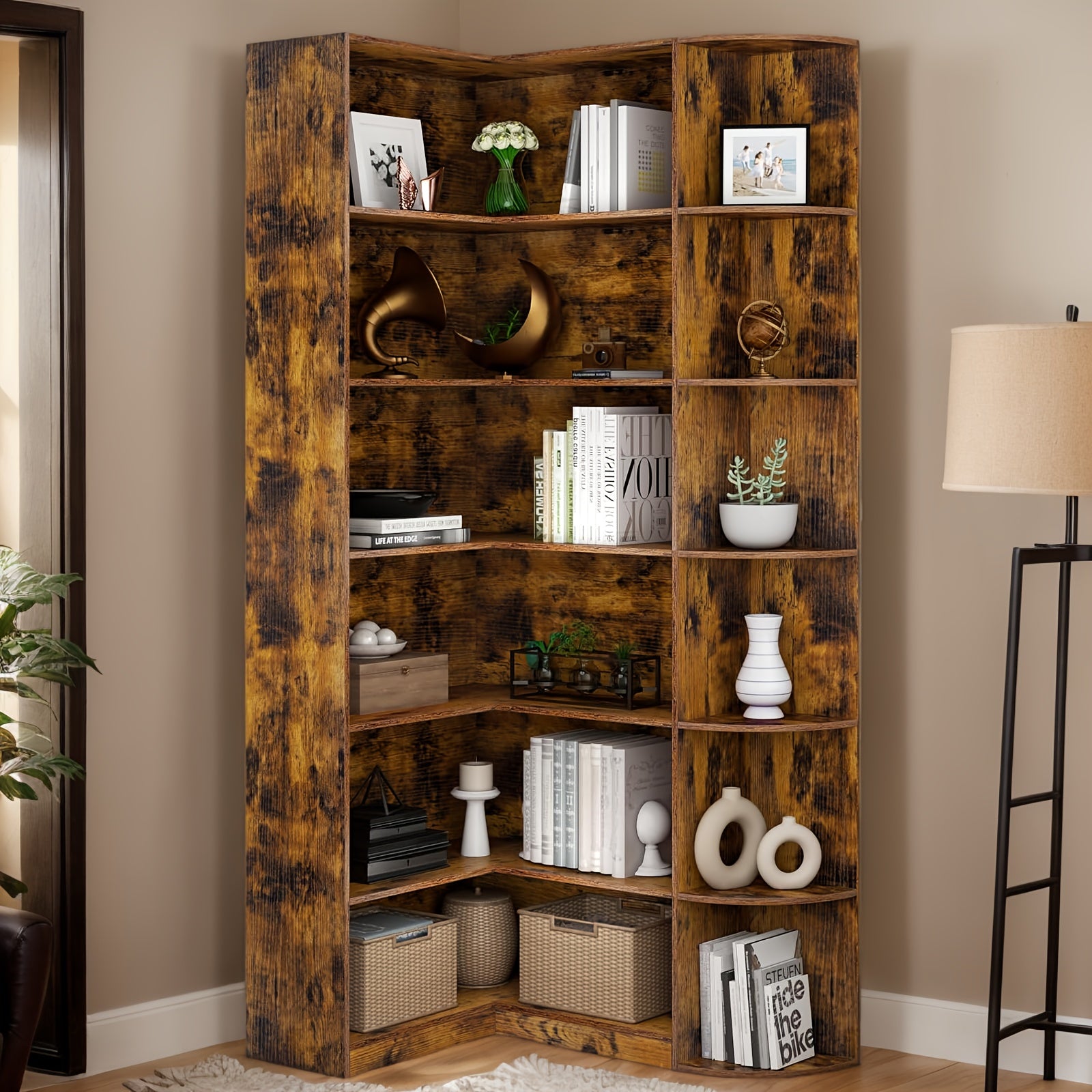 contemporary 71 inch tall bookshelf a   corner unit