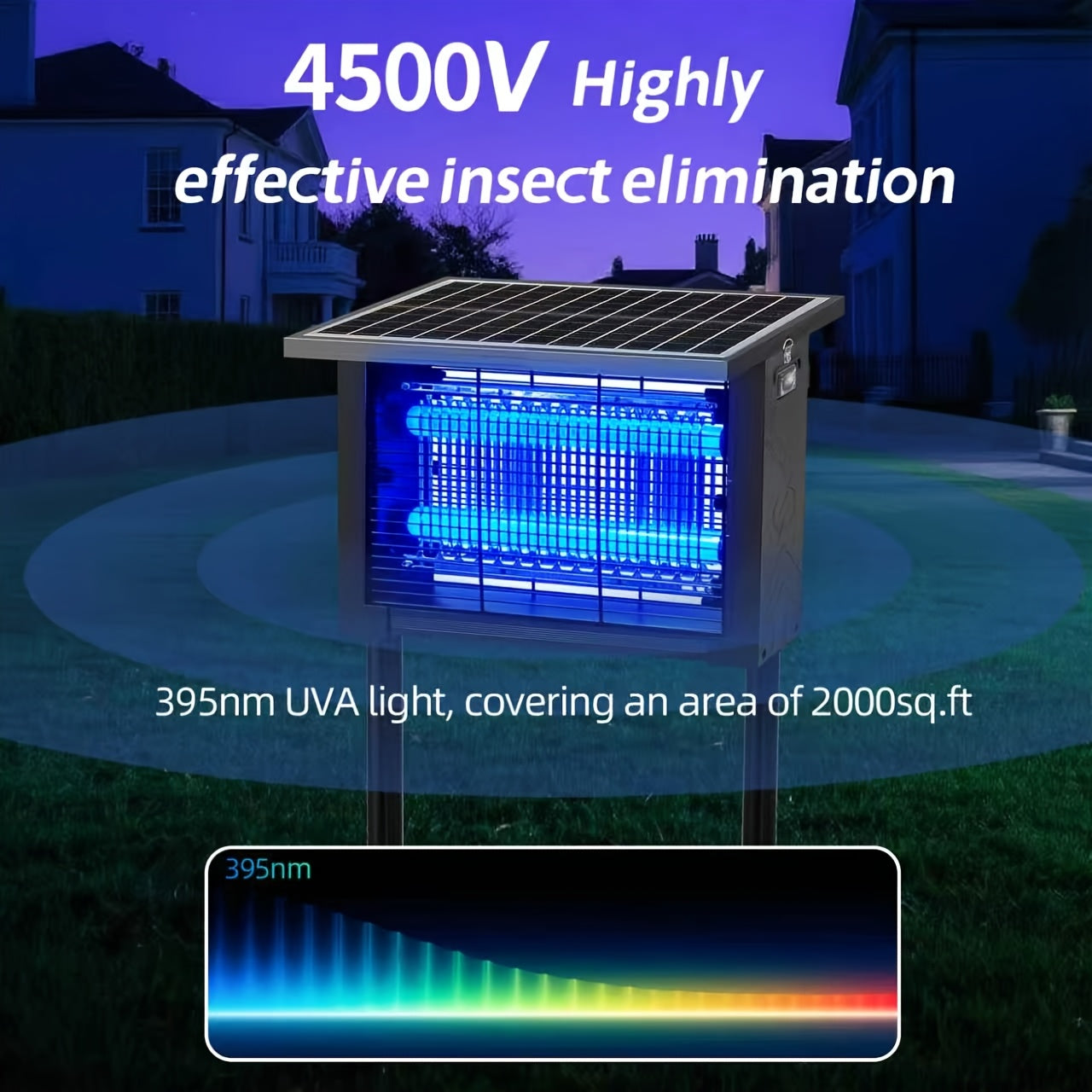 powerful large solar bug zapper outdoor 2000sq ft poartable