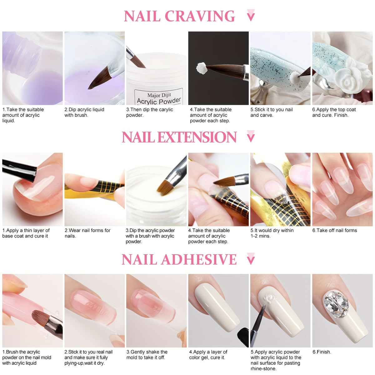 full nail acrylic nail kit drill light suitable beginners