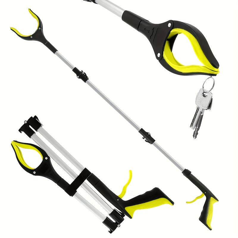 tri fold blue extra long 43 inch foldable trash grabber