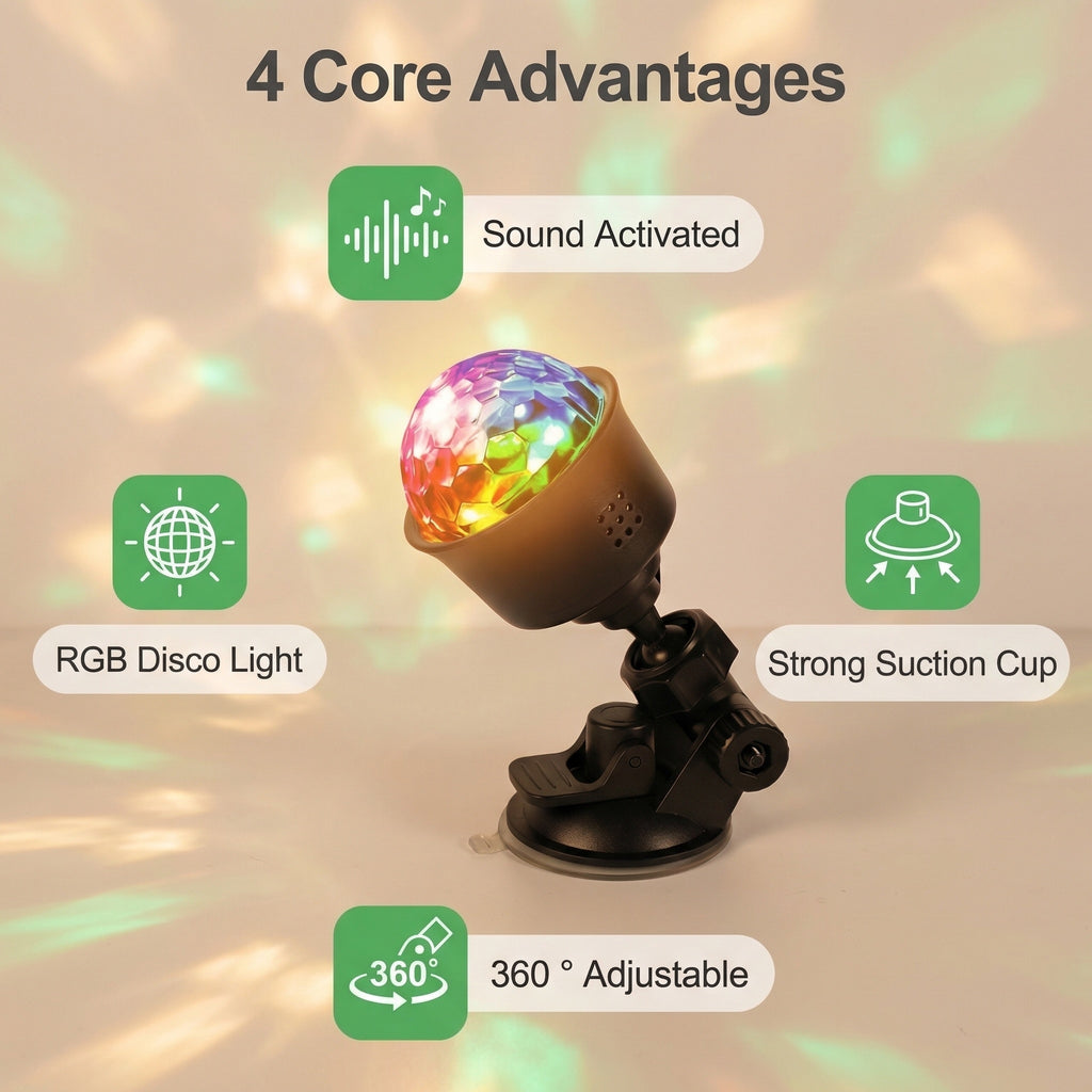 5 7pcs rgb rotating led dance lights usb plug in disco ball
