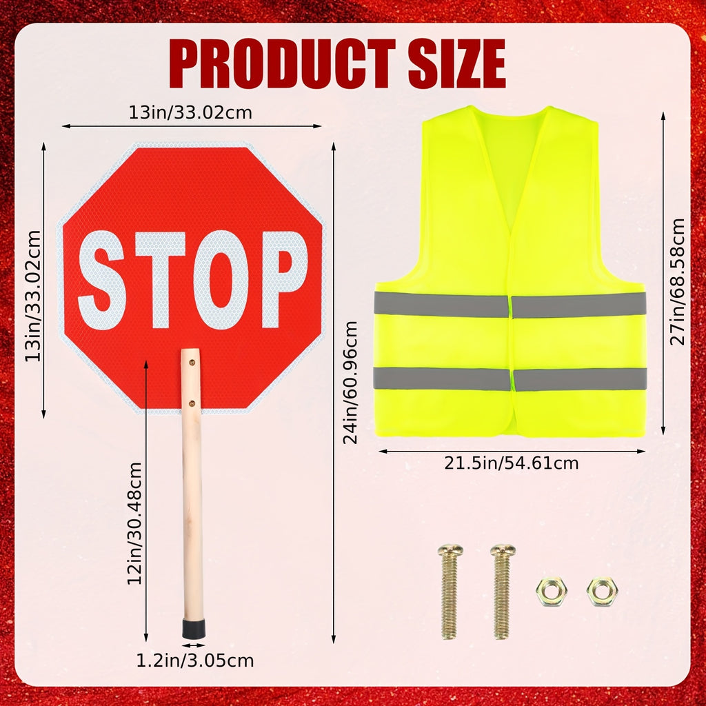 stop slow sign   vest set 13 x 13 crossing
