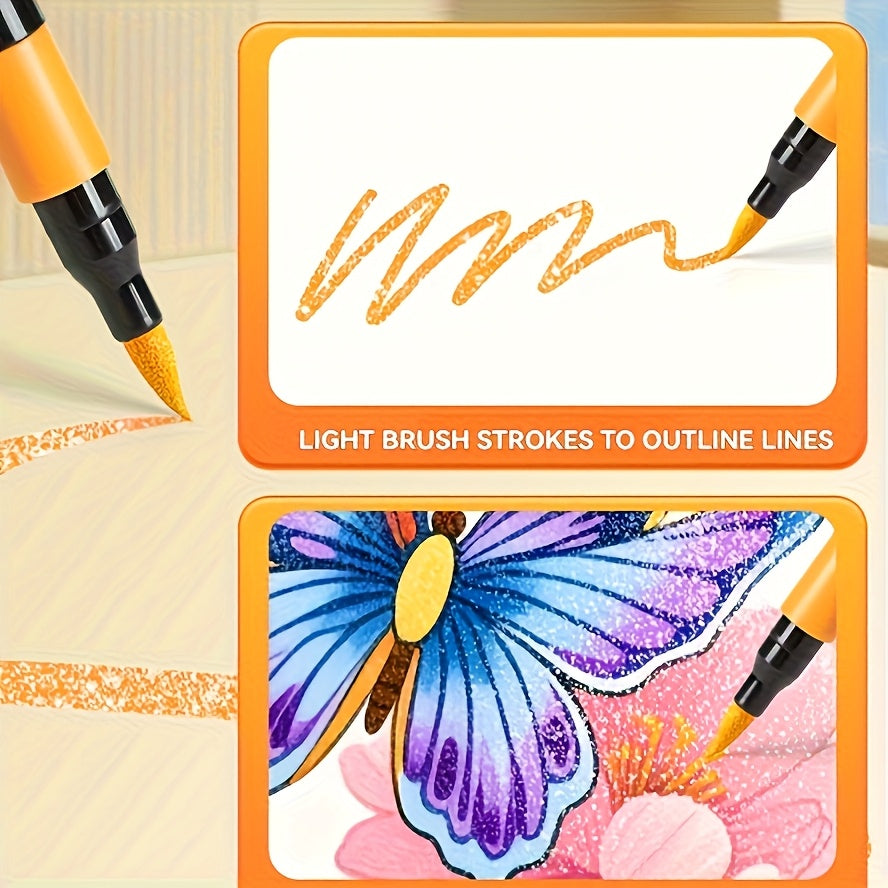 24 color dual tip glitter pens   fine tip