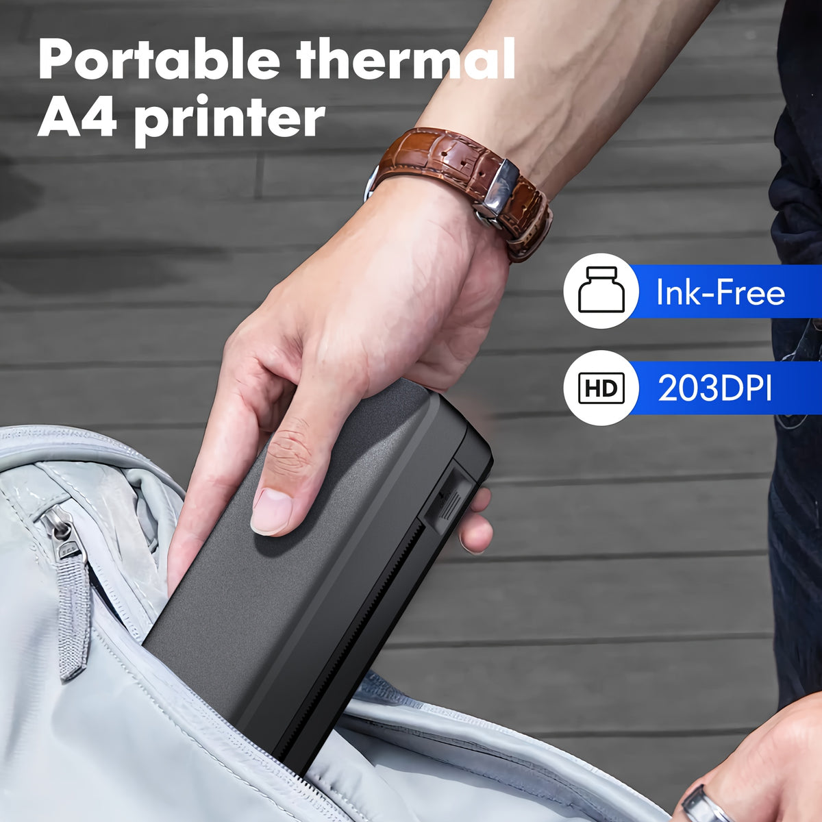 d810b a4 portable inkless thermal printer 20 sheets thermal