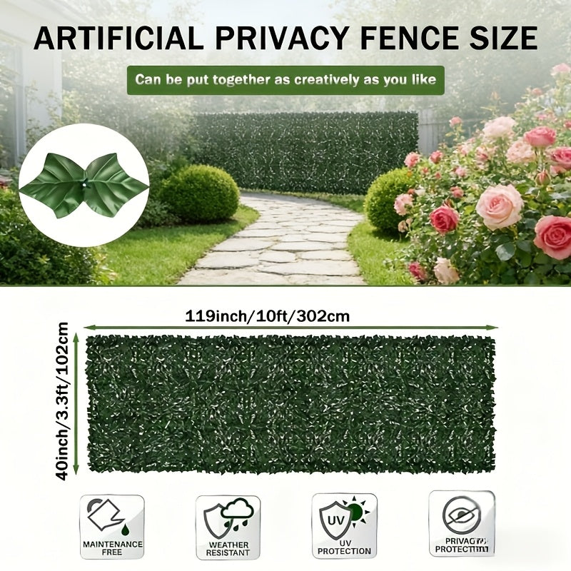 119 x 40 realistic artificial ivy privacy screen weather