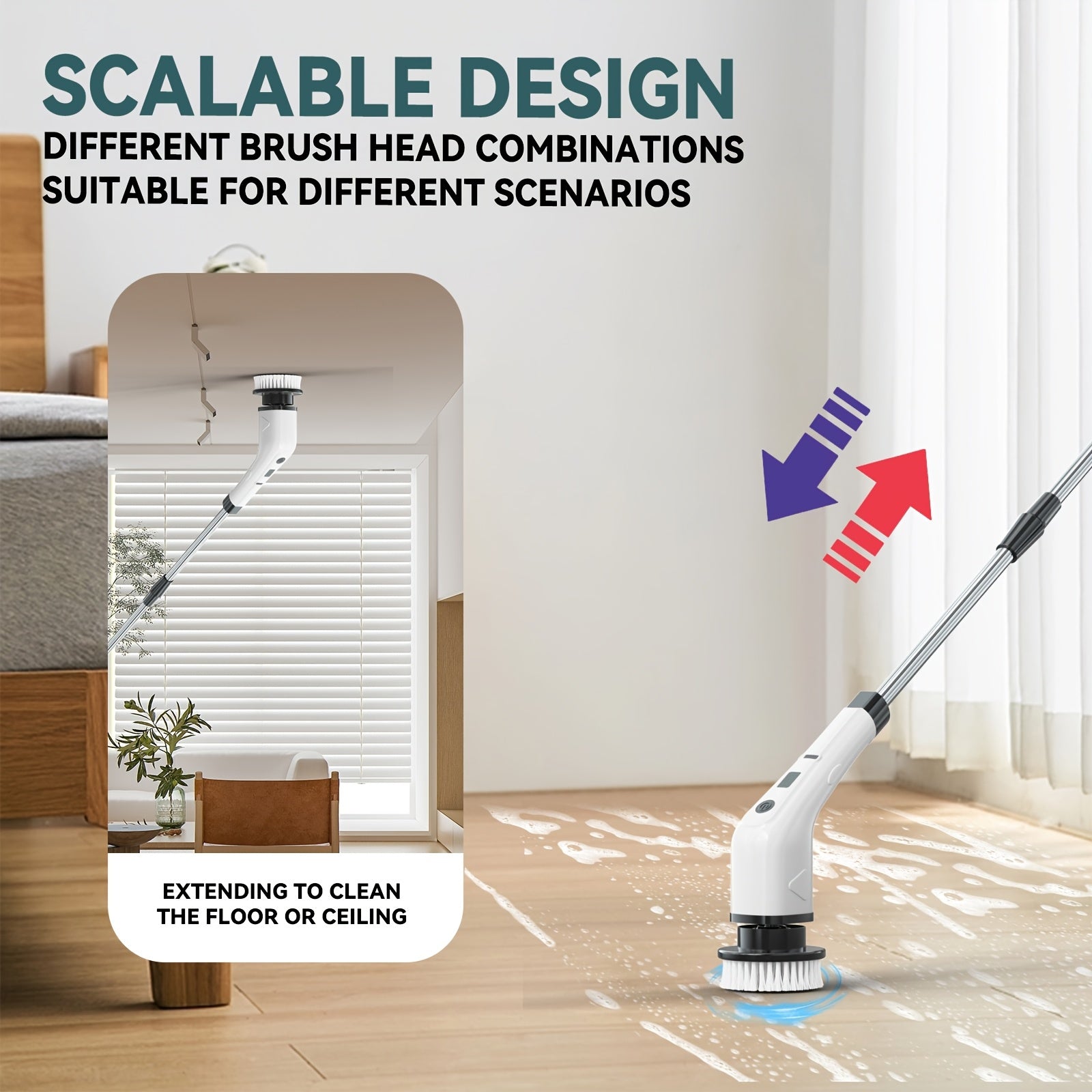 2026 new multifunctional electric cleaning brush telescopic