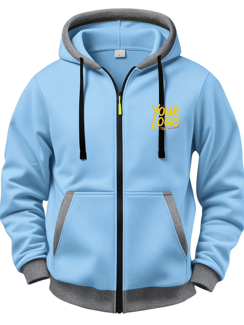 diy custom logo photo text print contrast trim zipper