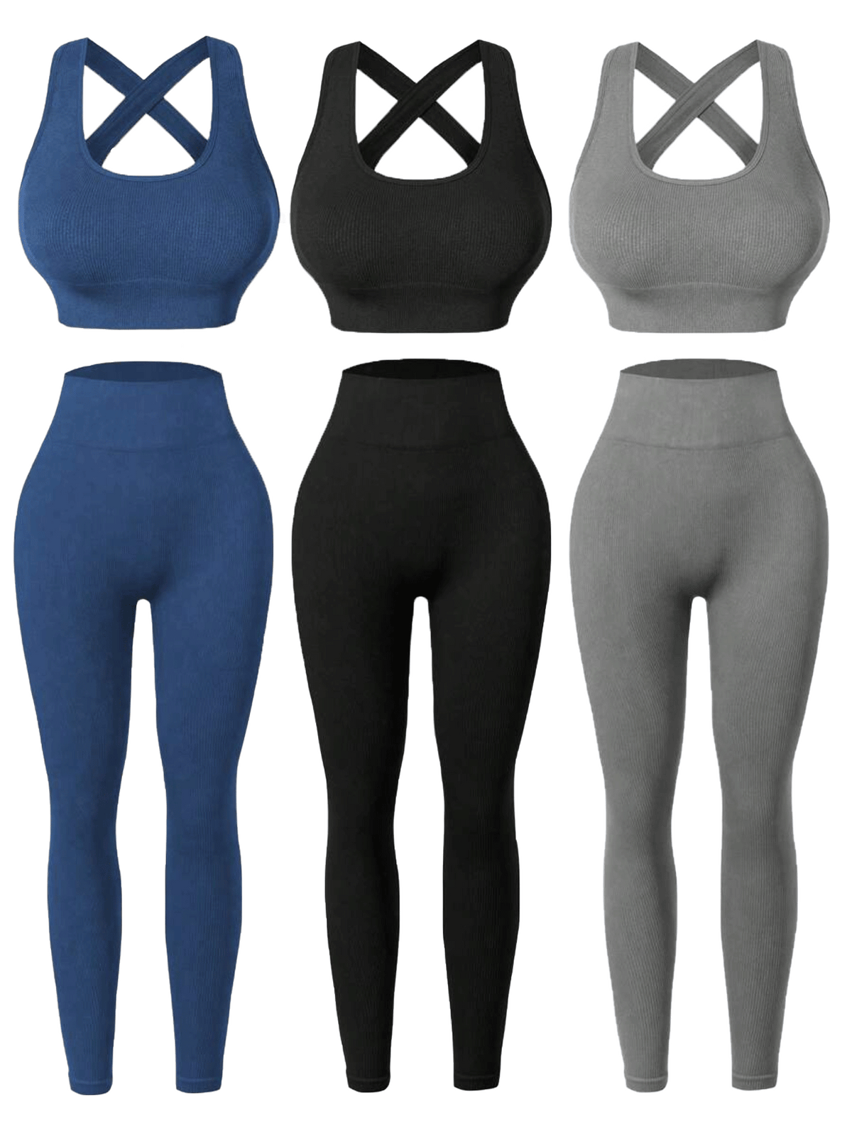three seamless womens activewear sets high stretch backless