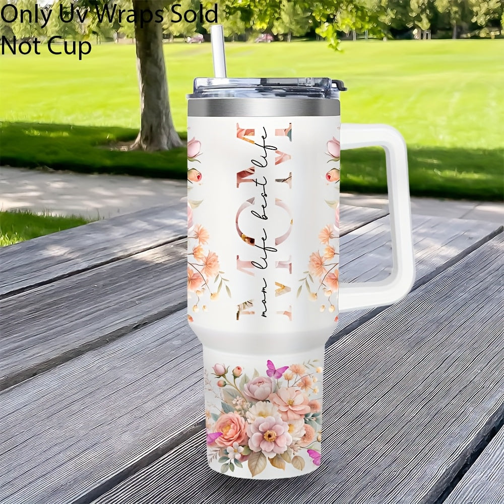 2pcs floral themed mom life transfer 40oz   glasses