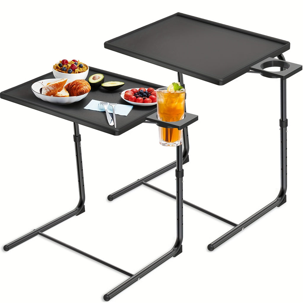 2pcs adjustable tv tray table bed sofa dining table eating