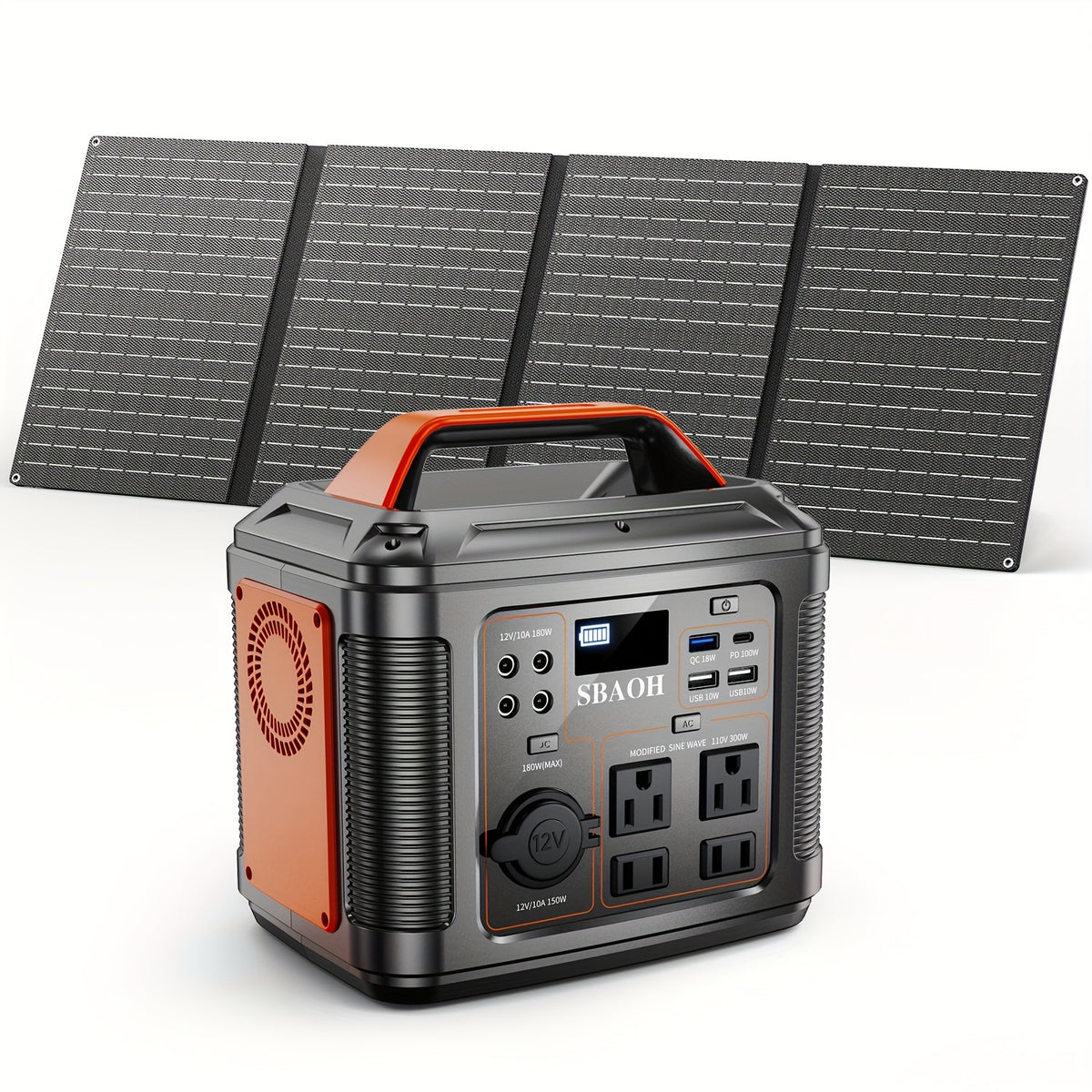 300w portable power station 296wh 80000mah solar