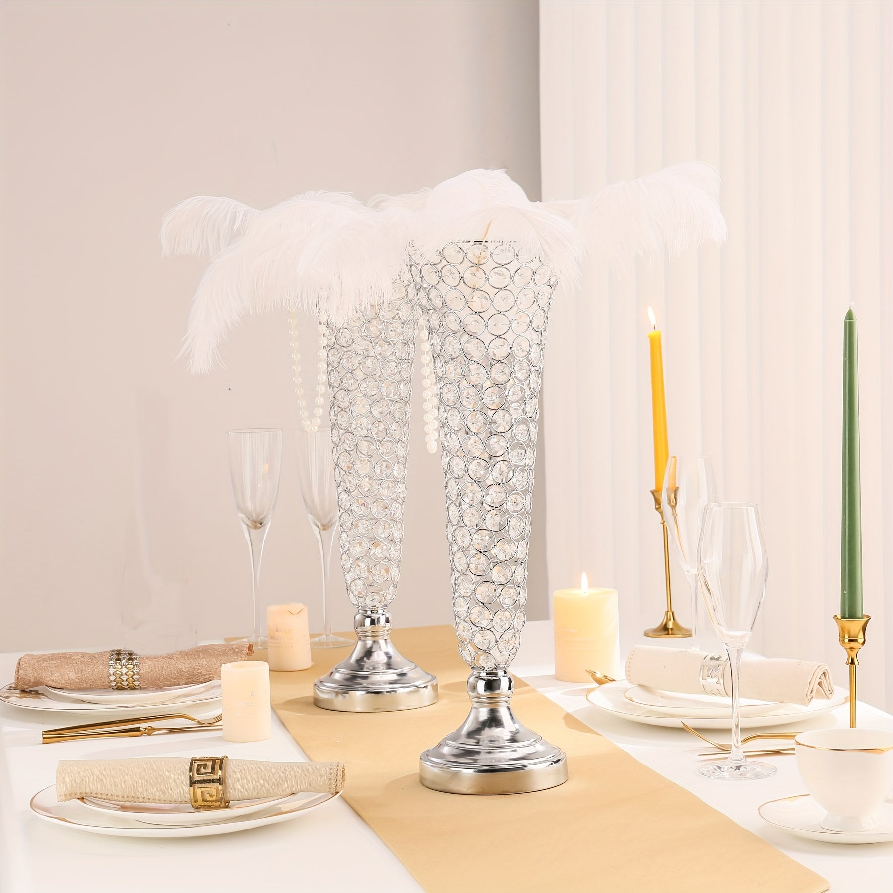 2pcs 10pcs crystal trumpet floral   wedding